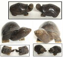 【送料無料】天然玉石 双亀 一刀彫り縁起物 家財お守り長寿の象徴 ウブ品 日本古玩入手困難 骨董 コレクション(旧家蔵出し) 威龍彩雲