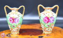 【送料無料】Pair of Victoria IronstoneChinese Vasesミニペアーベース(花瓶)年代保証 時代物 茶道具陶器 美品 稀少未使用...