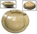 【送料無料】古唐津 絵唐津特大鉢約3kg 時代物 発掘品ウブ品 古美術 茶碗 ウブ品入手困難 骨董 (旧家蔵出し)威龍彩雲