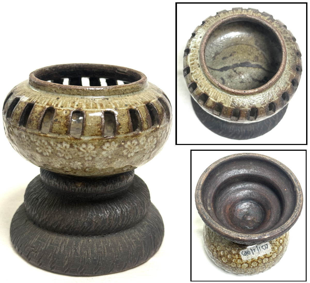 【送料無料】飴釉 古香炉 時代物古美術 ウブ品 入手困難骨董 (旧家蔵出し）威龍彩雲