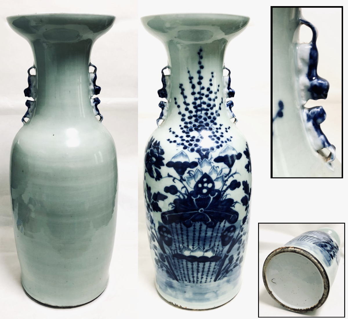 大壺 骨董 アンティーク 大型 花柄 陶器 花瓶 置物 焼物 装飾品 楽天市場】A&B HOME 青色陶器蓋付大壷 ブルージャー 飾り壺 陶器