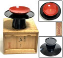 【送料無料】漆光堂 寿蒔絵 朱 盃台付 共箱 ウブ品伝世品焼物 入手困難 骨董コレクション (茶道先生所蔵品出し)威龍彩雲