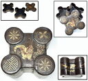 【送料無料】明末清初時代木製珍獣花草文蒔絵二段小物入れ漆器 時代物 唐物 骨董中国古玩 古美術 細密細工ウブ品 (旧家蔵出し) 威龍彩雲