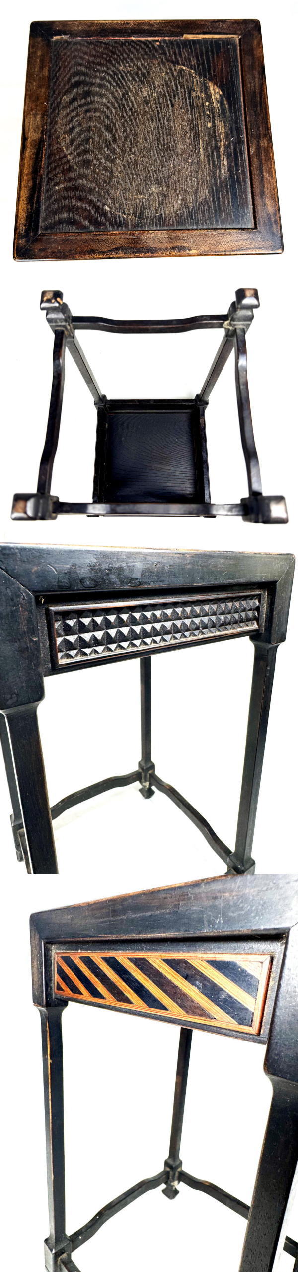 【送料無料】唐木小高卓台 唐木 花台華道 茶道 香炉台 飾台 唐物盆栽台 置物 骨董 (旧家蔵出し) 威龍彩雲通販