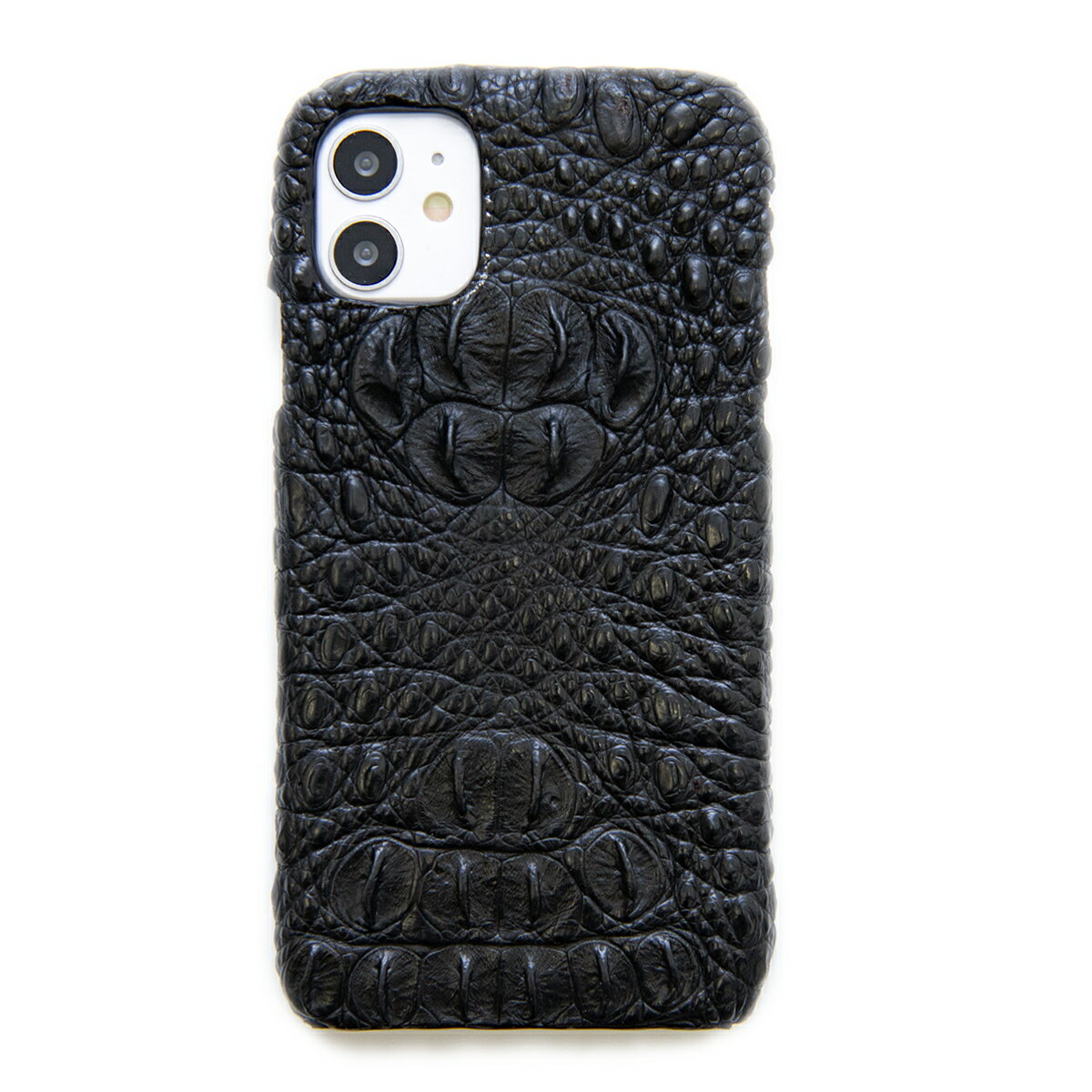 Iphone11 ケース スマホケース 水晶 ローズクォーツ ワニ革 スマホカバー レザーケース 革 クロコダイル ブラック 頭部 本革 ブラック ハードケース 139 1cri11 粋な男の天然石専門店 石輝皮革の宝石と称される高級なクロコダイルの革を熟練した職人が時間をかけて製作