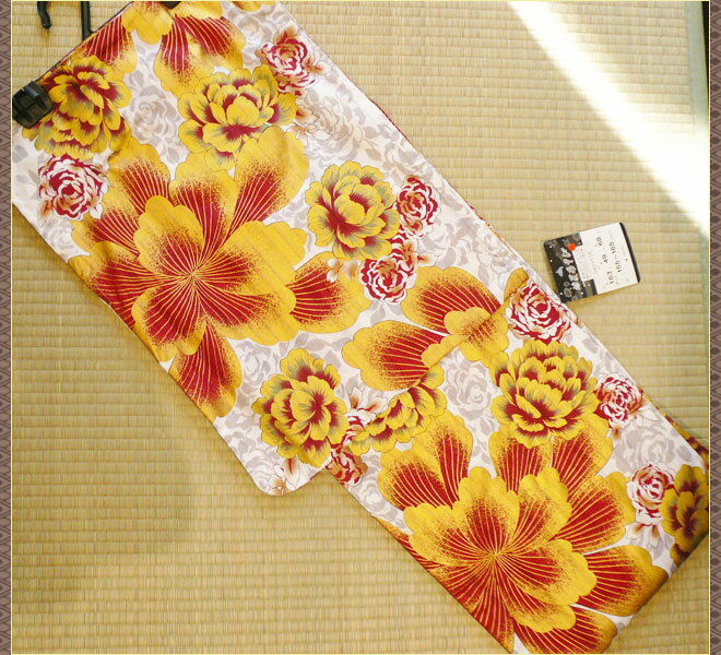 浴衣 新品 SALE 半額 花 赤金白