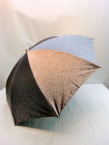 雨傘・折畳傘-婦人先染小花ジャガード両面日本製2段式折畳雨傘