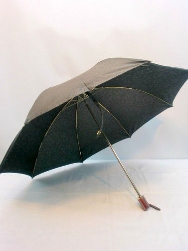 雨傘・折畳傘-婦人先染小花ジャガード両面日本製2段式折畳雨傘