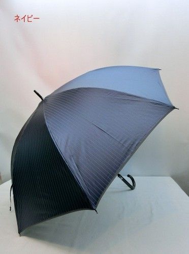 晴雨兼用・長傘−紳士UVカット99.9%ビッグサイズ超軽量ストライプ柄晴雨兼用長傘