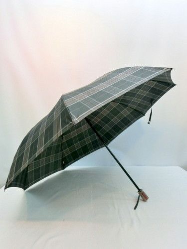 雨傘・折畳-紳士甲州織先染綾織ジャガード格子日本製キングサイズ折畳傘