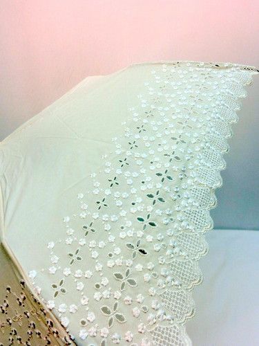 日傘・折畳傘-婦人UVカット90%以上ダンガリースカラエンブロ丸ミニ折り畳みパラソル