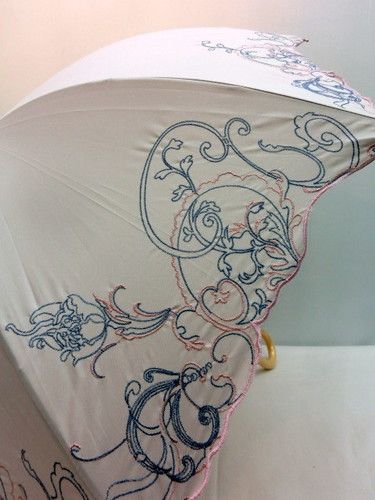 晴雨兼用傘・長傘−婦人全天候型晴雨兼用スライド式サラサエッジ柄手開き傘