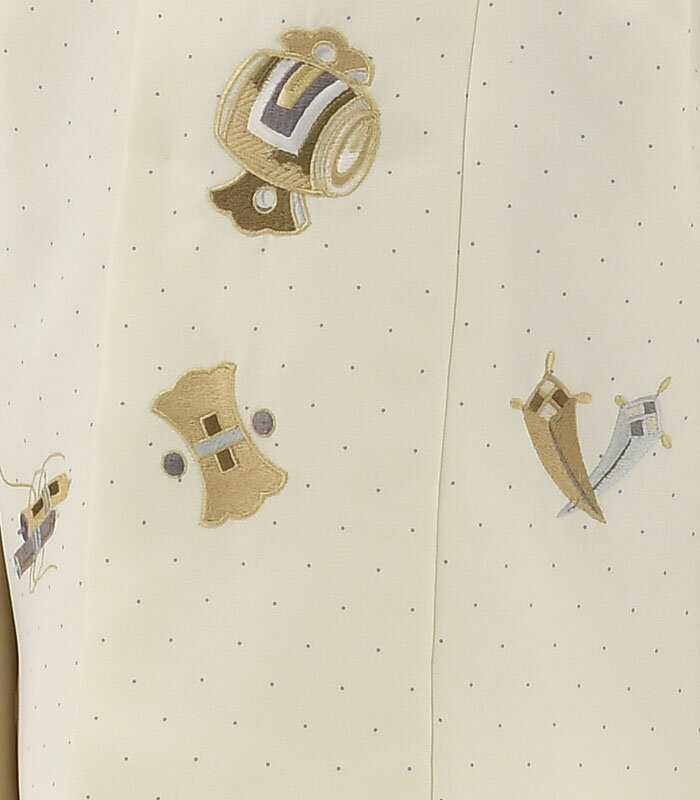 七五三 着物 3歳 男の子 被布セット 花わらべ ブランド DM-H 水玉/ベージュ×オフ白 刺繍 着付けに必要な物は全て揃ったフルセット 2024年新作 販売 購入