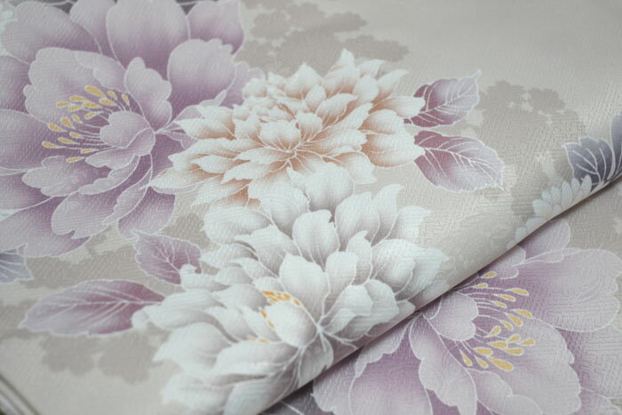 卒業式 二色袖 着物 単品 袴 小学校 小学生 ジュニア 女の子 大学生 レディース 女性 二尺袖 着物 bonheur saisons ボヌールセゾン ブランド 牡丹柄 モカ 販売 購入