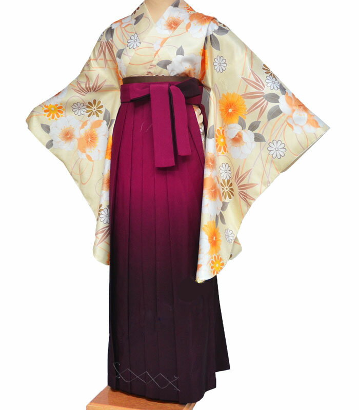 卒業式 袴セット 袴 小学校 小学生 ジュニア 女の子 大学生 レディース 女性 二尺袖 着物 袴 セット bonheur saisons ボヌールセゾン ブランド 牡丹柄 アイボリー2 販売 購入