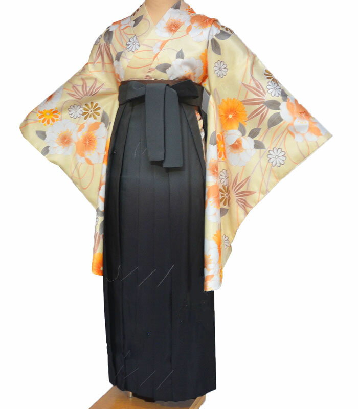 卒業式 袴セット 袴 小学校 小学生 ジュニア 女の子 大学生 レディース 女性 二尺袖 着物 袴 セット bonheur saisons ボヌールセゾン ブランド 牡丹柄 アイボリー2 販売 購入