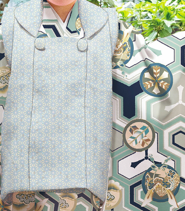 七五三 753 着物 3歳 男の子 被布セット PR＋ ブランド ブルーグリーン 日本製 必要な物は全て揃ったフルセット 当店別注 オリジナル 2024年度 新作 販売 購入 3