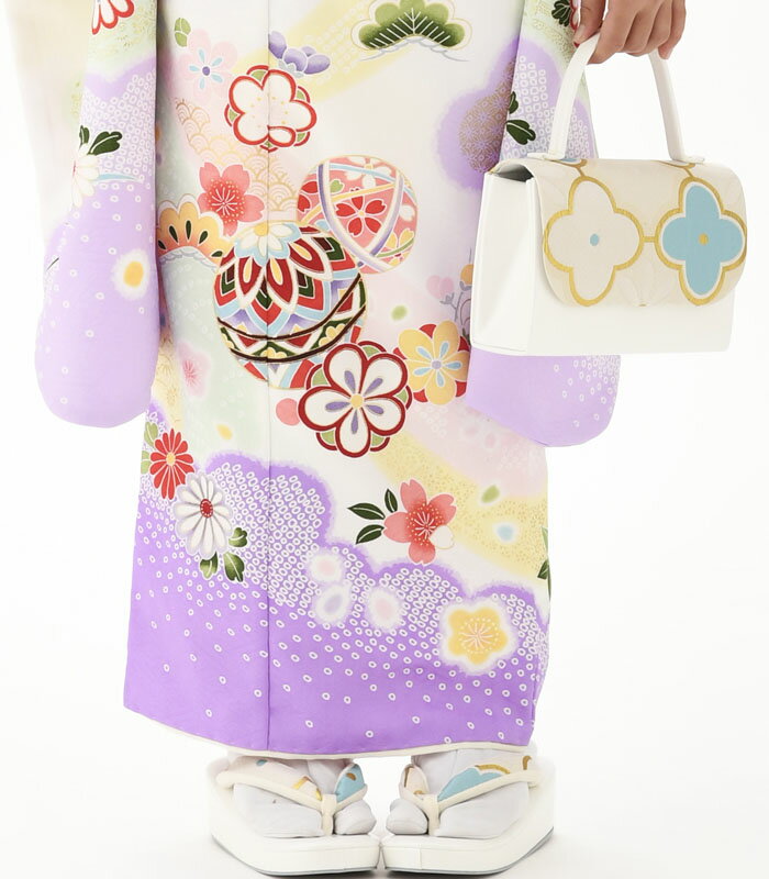 七五三着物 7歳 女の子 四つ身着物 単品 花うさぎ ブランド HO-1 まり 紫 2025年新作 花わらべ姉妹ブランド 販売 購入