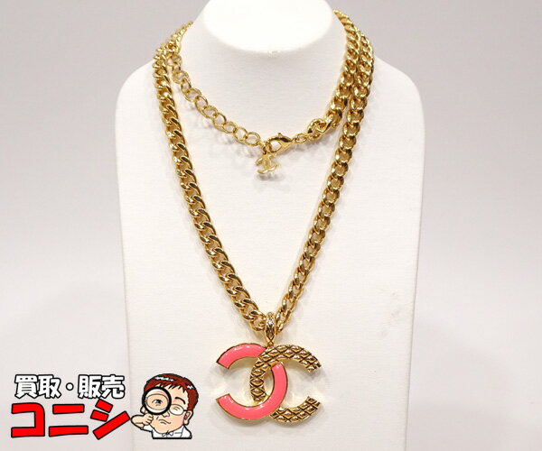 【質コニシ】【CHANEL/シャネル】ネックレス ココマーク ピンク×ゴールドカラー C22/C レディース 箱付き【送料無料】j4171m
