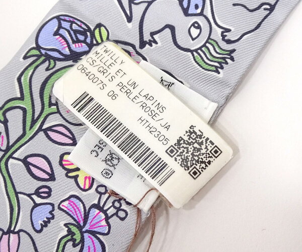 �ڼ����˥��ۡ�HERMES/����᥹�ۥĥ��꡼ ���졼�� mille et un lapins ���˥ޥ� ���륯100% ��ǥ����� Ȣ�դ����������ߡ�k2323g