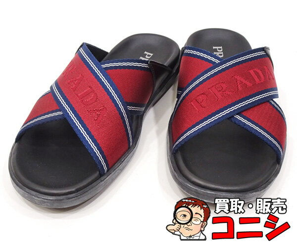【質コニシ】【PRADA/プラダ】クロスストラップサンダル 2X3023 ブラック ナイロン サイズ5 1/2 中古品..