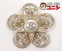 【質コニシ】【CHANEL/シャネル】ブローチ C23/K フラワー 花 シャンパンゴールド金具 フェイクパール レディース【送料込み】l1300y(4)