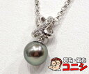 【質コニシ】【TASAKI/タサキ】パールネックレス PT プラチナ 9.5mm 黒 ダイヤモンド 全長約42.5cm【送料込み】l1405y