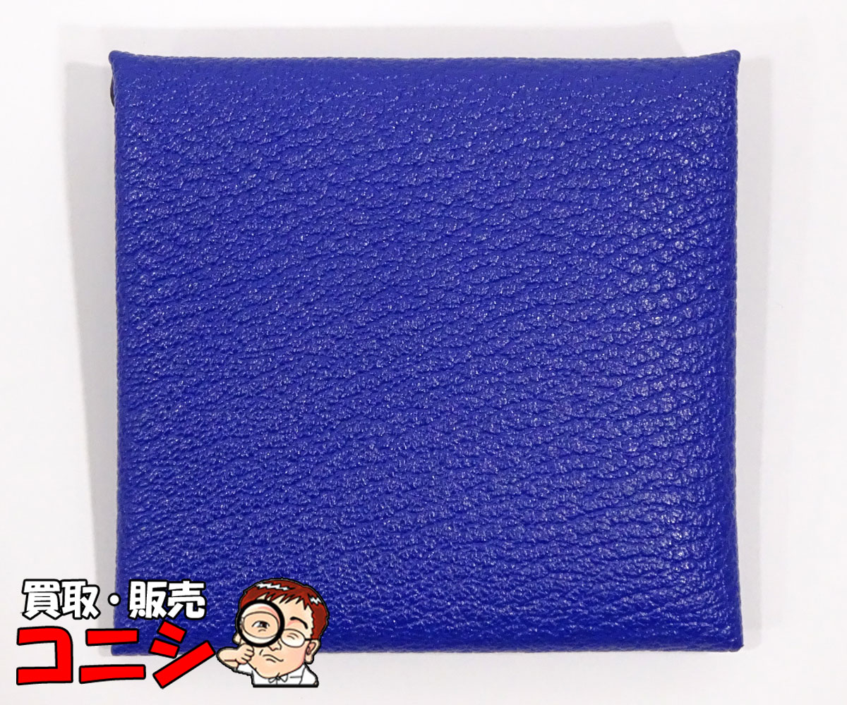 Rakuten - 【質コニシ】【HERMES/エルメス】バスティア コインケース 小銭入れ ネイビー系 紺 シェーブル Z刻印/2021年 箱付き【送料込み】m0095b