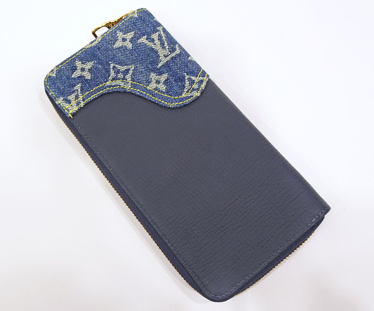 【質コニシ】【Louis Vuitton/ルイ・ヴィトン】ジッピーウォレット 長財布 NIGO モノグラム デニム ネイビー 紺 M81107【送料込み】m0797v 2