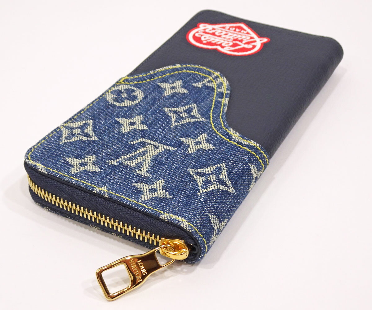 【質コニシ】【Louis Vuitton/ルイ・ヴィトン】ジッピーウォレット 長財布 NIGO モノグラム デニム ネイビー 紺 M81107【送料込み】m0797v 3
