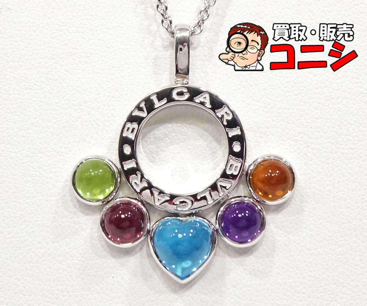 Rakuten - 【質コニシ】【BVLGARI/ブルガリ】アレグラ ネックレス K18WG ホワイトゴールド マルチストーン レディース 箱付き【送料込み】m0969y