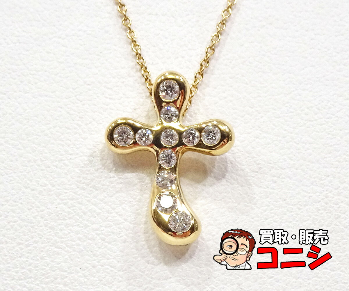 ドッツクロスネックレスK18イエロ...