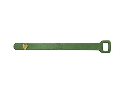 メーカー：Elara Straps 商品名：Guitar Strap fastener for Acoustic Green 幅=15mm　長さ=204mm　厚さ=4.2mm　カラー=Green　裏地=Ultrasuede(オパーリン) ギターストラップをアコースティックギターのヘッドに固定するためのファスティナー ギター用ピンと丈夫な厚手の革に裏はギターを傷つけないようウルトラスエードを使用。Elara Straps [エララストラップ] Guitar Strap fastener for Acoustic Green