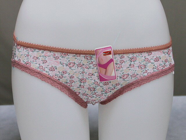 格安滑らかな手触りショーツ プリント柄がポイント まとめ買いのチャンス レース付きMサイズショーツ B187-14