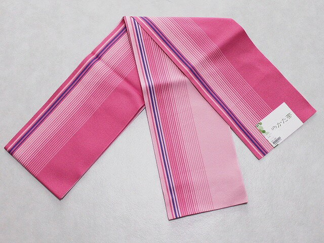 女性用浴衣帯　ゆかた単衣帯　日本製　洗える浴衣帯　D・M便送料無料　ピンク色のゆかた帯　B8476-03