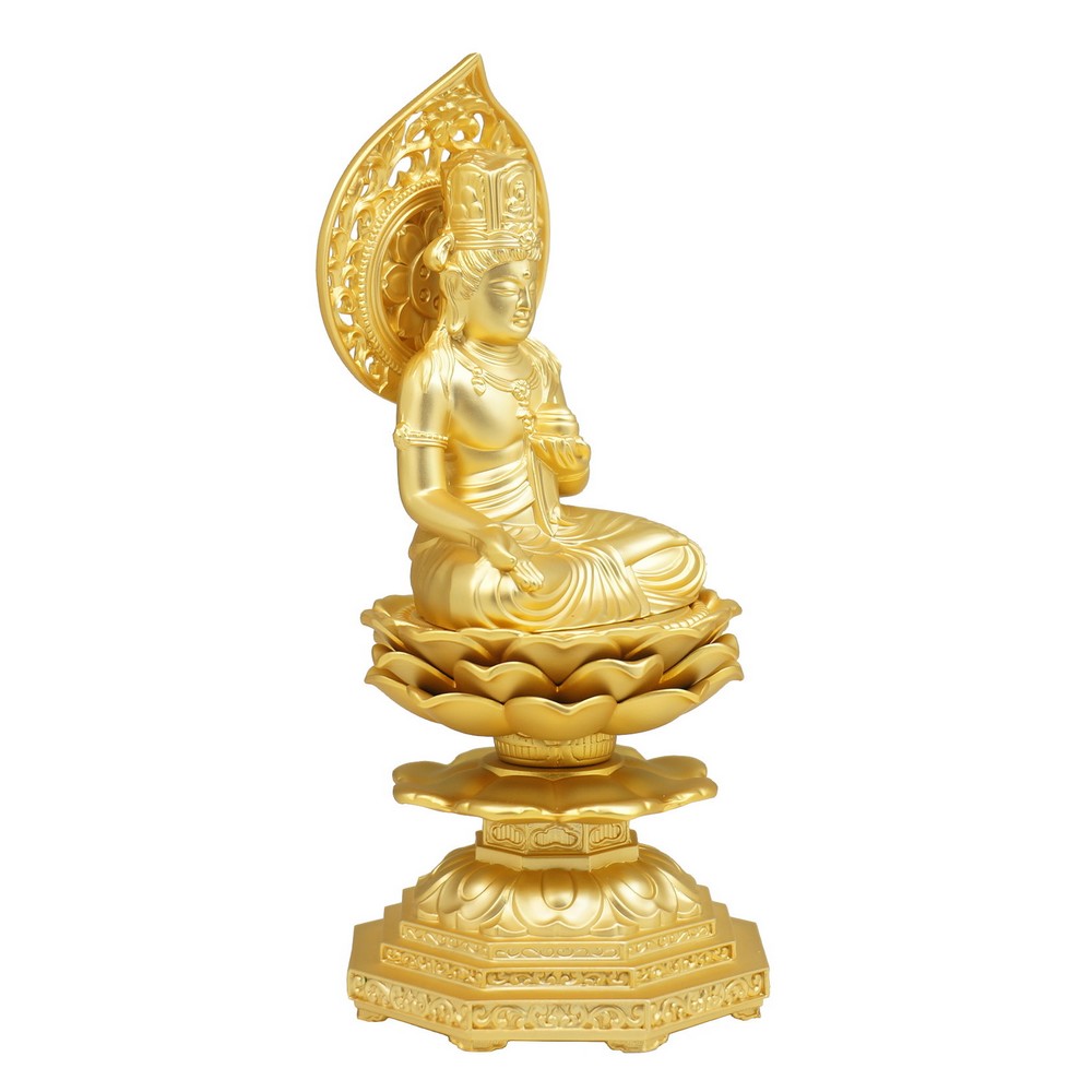 虚空蔵菩薩　15．0cm　金鍍金仕上　合金製【仏像】 2