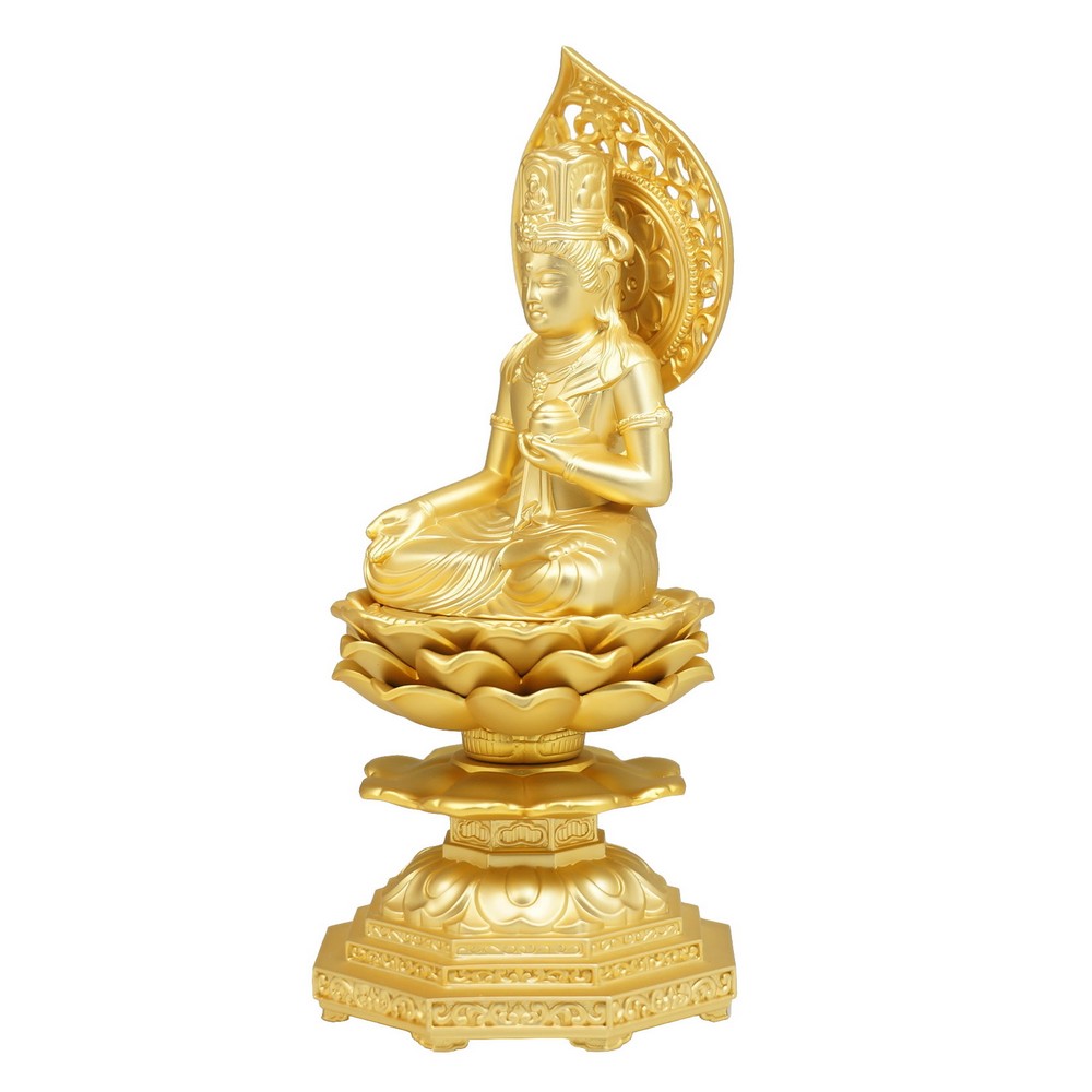 虚空蔵菩薩　15．0cm　金鍍金仕上　合金製【仏像】 3