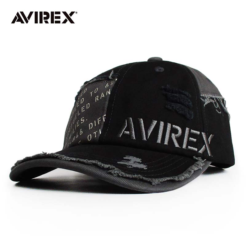 AVIREX アヴィレックス ダメージキャップ 帽子 日本正規ライセンス商品 ブラック メンズ レディース ぼうし ミリタリー ファッション アビレックス