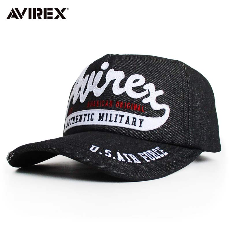 AVIREX アヴィレックス フェルト叩きつけ デニムキャップ 帽子 日本正規ライセンス商品 ブラック メンズ レディース ぼうし ミリタリー ファッション アビレックス