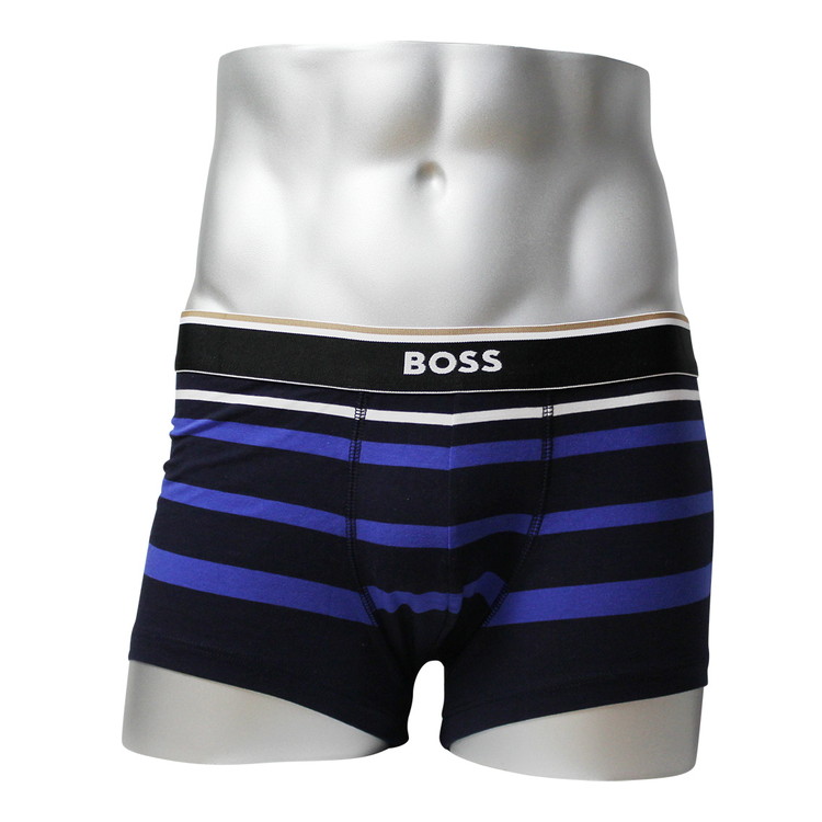 HUGO BOSS ヒューゴボス：STRIPE ボクサーパンツ (ブルー)[ボクサーパンツ/ 男性下着/ メンズインナー/人気ブランド/おすすめギフト/誕生日プレゼント/メンズファッション]