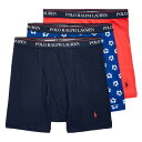 ポロラルフローレン:CLASSIC FIT COTTON ボクサーブリーフ 3PK (クルーズ・ネイビー/ヘリテージ・ロイヤル/レーシング・レッド)[ボクサーパ...