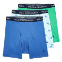 ポロラルフローレン:CLASSIC FIT COTTON ボクサーブリーフ 3PK (リバティ/ソフト・アクア/ヴィンヤード・グリーン)[ボクサーパンツ/ 男性...
