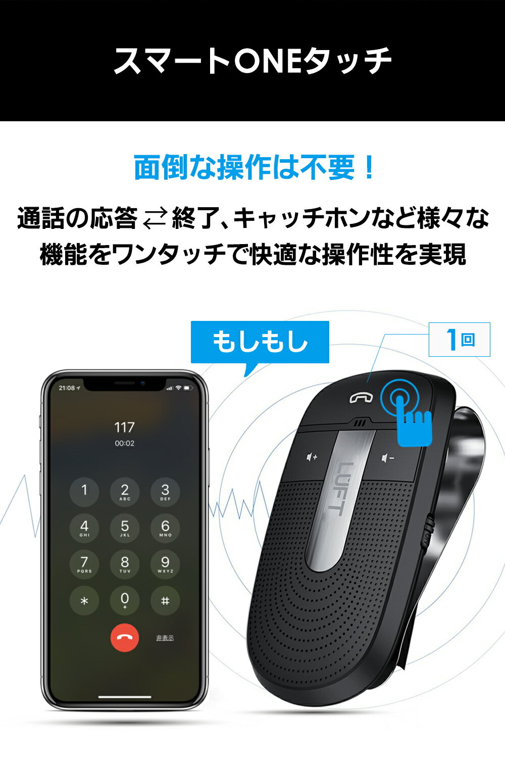 ハンズフリー Bluetooth 車載 通話専用カーキット スピーカ 車 ブルートゥース 通話 高音質 高性能 ワイヤレス マイク スマホ ノイズ ワイヤレスイヤホン スピーカーフォン 信託