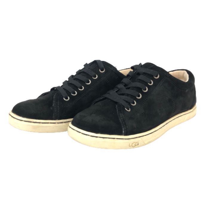 アグ UGG スエードスニーカー ローカット US7 24cm 1005484 ブラック【中古】