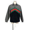 グッチ GUCCI オーバーサイズ テクニカルジャージージャケット トラックジャケット XSサイズ 545606 ネイビー GG柄【中古】【美品】