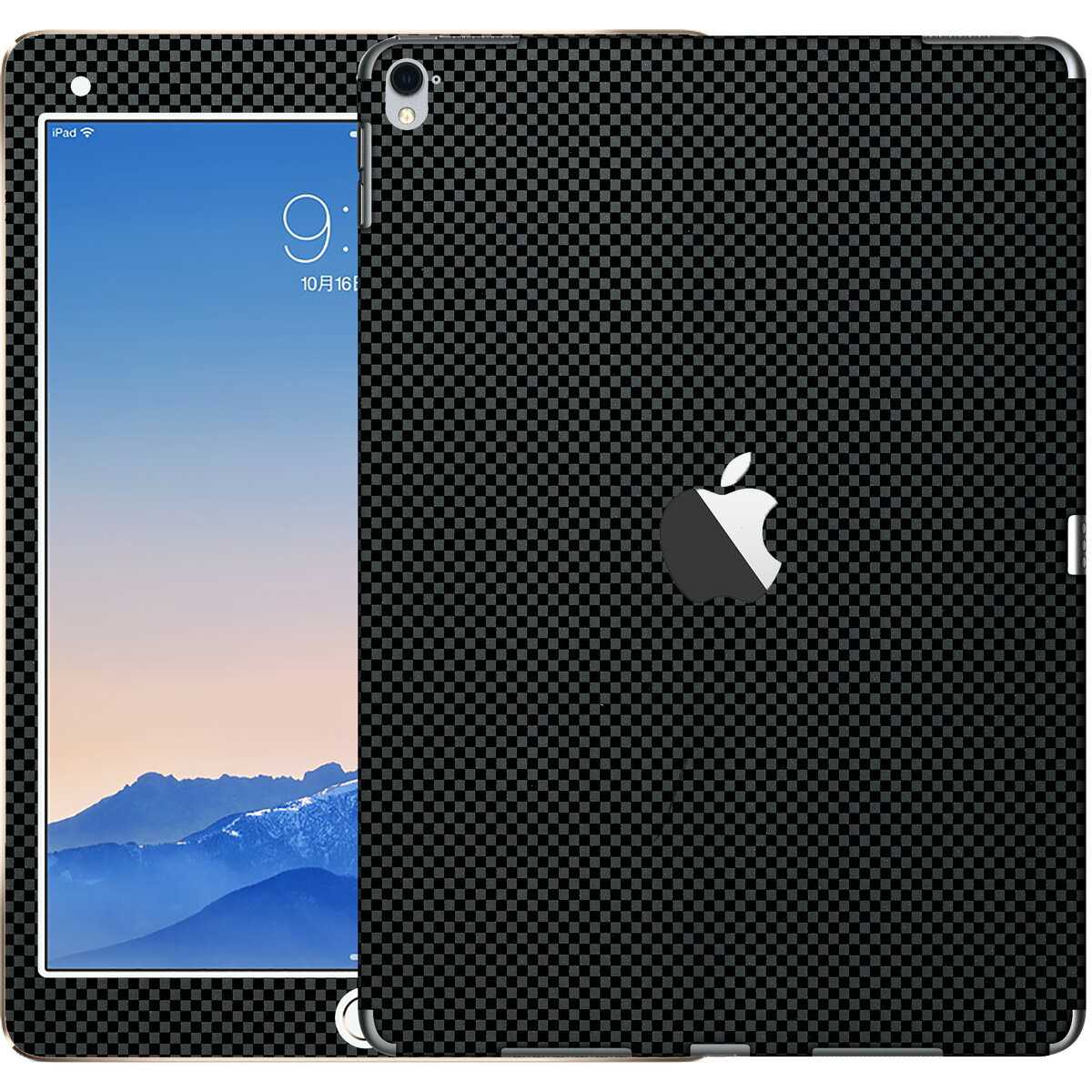 iPad Pro 9.7インチ（第1世代）専用 デコ シート decotto 表面・裏面セット 【 キューブブラック 柄 】※液晶保護フィルム付き！※ [傷や指紋から守る! 保護 デコスキンシール 薄手・軽量なのでケースと一緒に使える♪】|31| |3a| |db| \e 10P18Jun16