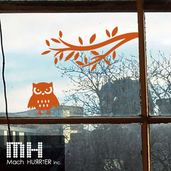 ウォールステッカー 【 スイッチステッカー / フクロウ04 柄】 [ポップ][フクロウ] 【貼ってはがせるス..