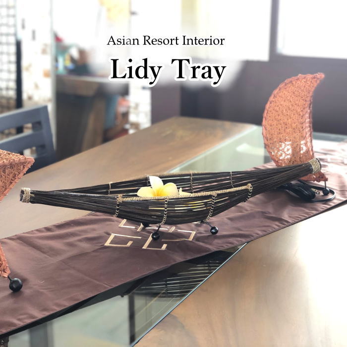 ボート型 トレイ 入れ物 ディスプレイ 置き物 インテリア雑貨 バリ雑貨 エスニック ヤシ パームリーフ ..