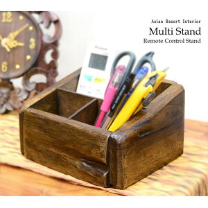 アジアン チークウッド ペン立て マルチスタンド 古木 リサイクルチーク 木製 天然 自然素材 収納 ナチュラル おしゃれ かわいい きれい インテリア 雑貨 アジアン 輸入 バリ島 お土産 リビング 玄関 卓上収納 小物入れ リモコンスタンド メガネスタンド WOO-0456