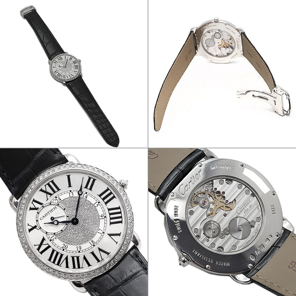 Cartier カルティエ ロンド ルイ カルティエ XL 文字盤/ベゼルダイヤ WR007004 手...